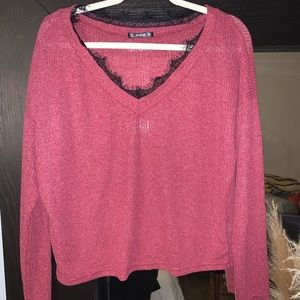 Beautiful Black and Pink lace Sweater